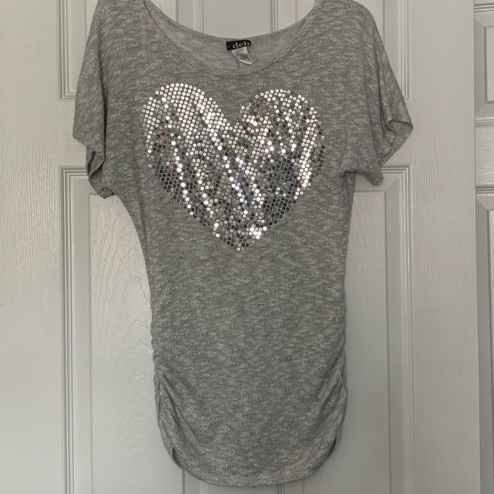 Deb- Sequenced heart shirt